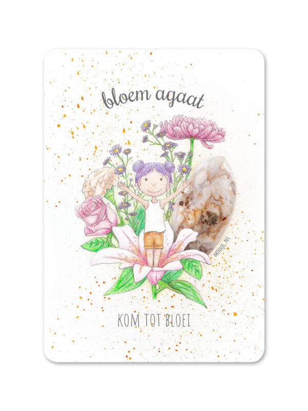 edelsteen mini kaart bloem agaat flower agaat